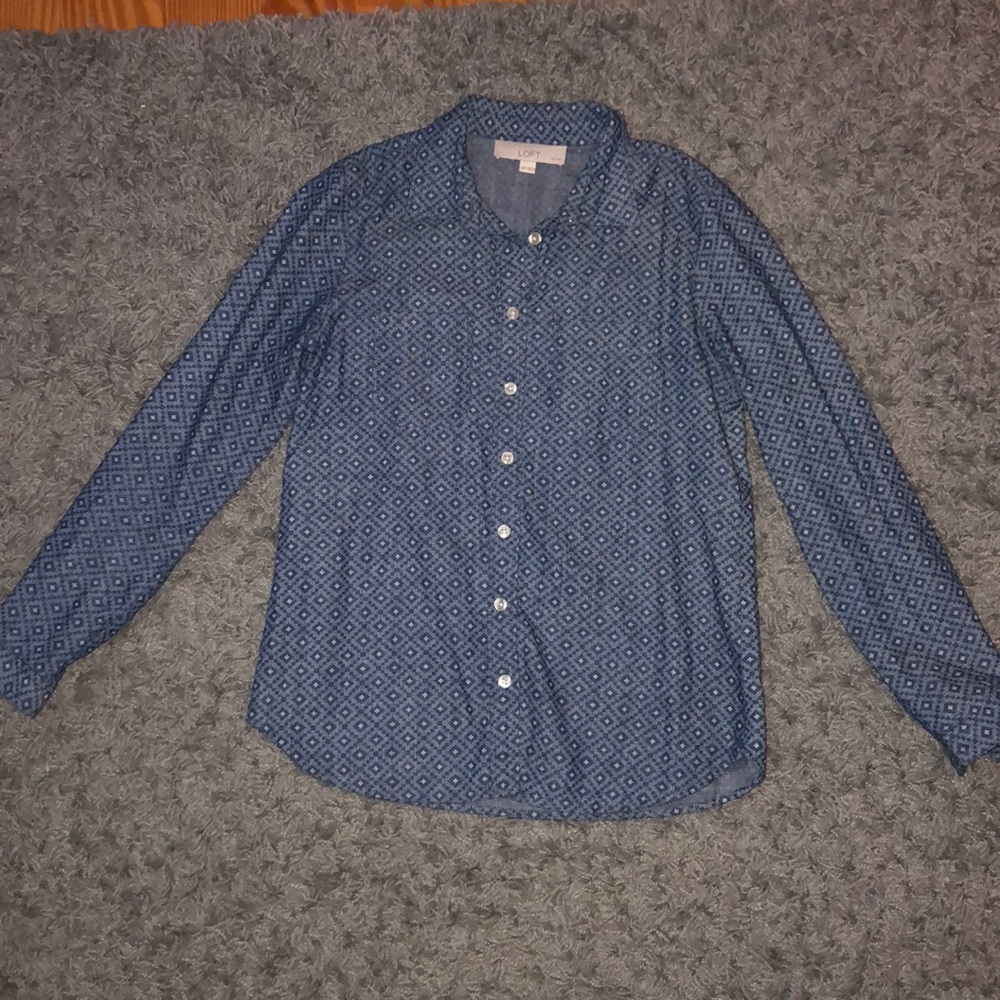 Denim button up with design